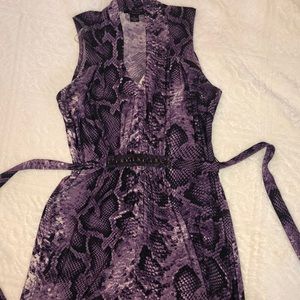 Purple and black maxi dress